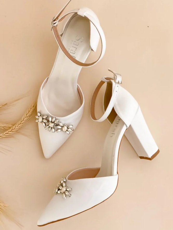 Sapato de Noiva Scarpin Vibrante 5 Sarah Brides - Noivah