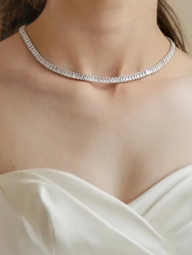 Colar Riviera Zircônia Banho de Rodio Bride Boutique.