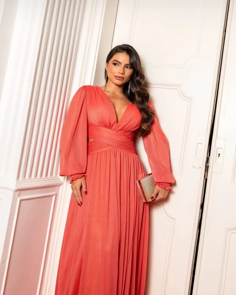 Vestido de Festa Tule Manga Longa Galla Dress

